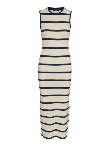 VM Black Stripe Sleeveless Knit Maxi Dress