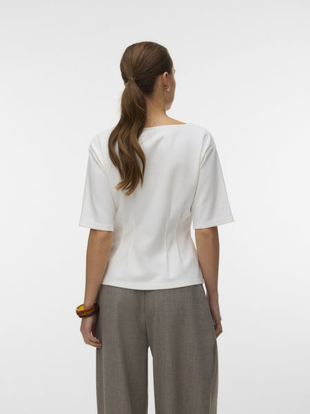 VM Boatneck Cinch Waist Short Sleeve Top