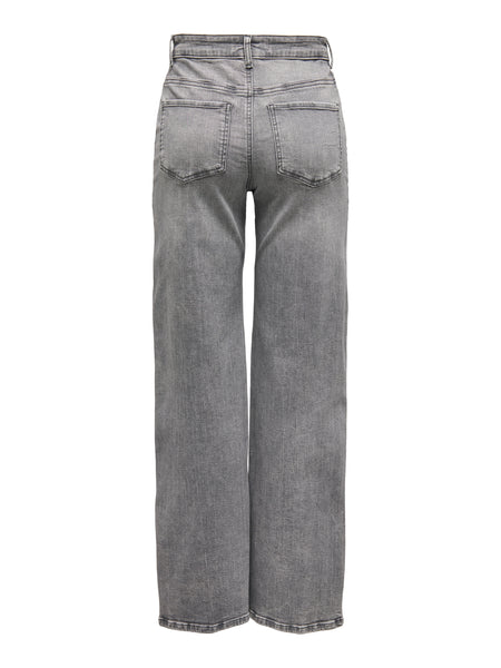 JDY High Waist Wide Leg Jeans In Grey