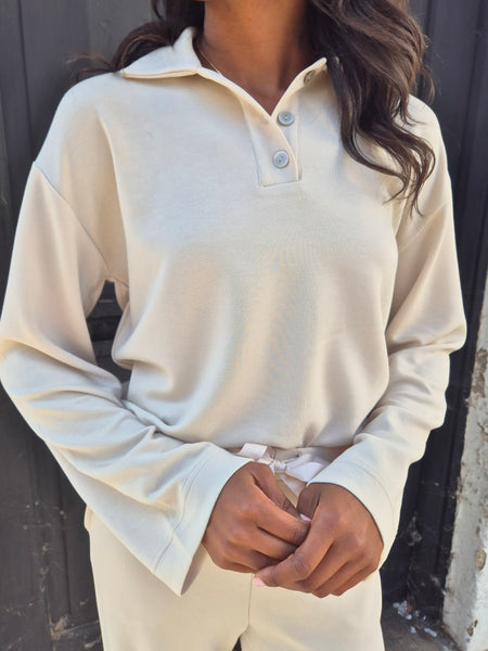 VM Long Sleeve Polo Top & Wide Leg Trouser Co-ord Set- Items Sold Separately