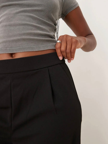 JDY High Waisted Wide Leg Trousers In Black