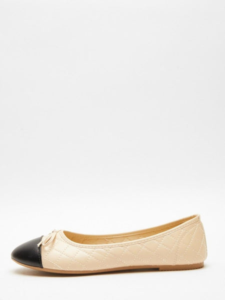 Quilted Two Toned Ballet Pumps