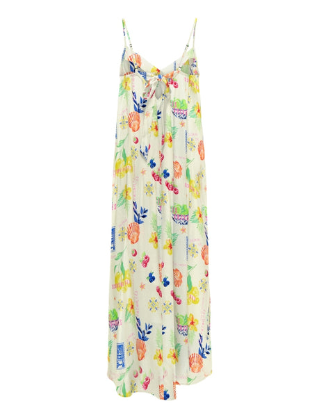 Only Postcard Print Tie Back Maxi Dress