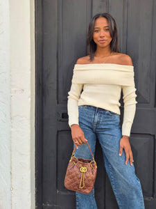 Only Off The Shoulder Knit In Cream