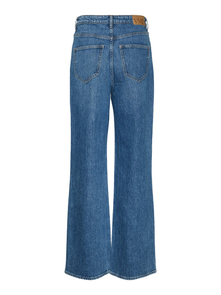 VM Tessa High Waist Wide Leg Jeans In Medium Blue