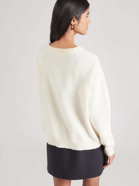 Vila Bow Detailed Knitted Cardigan In Cream