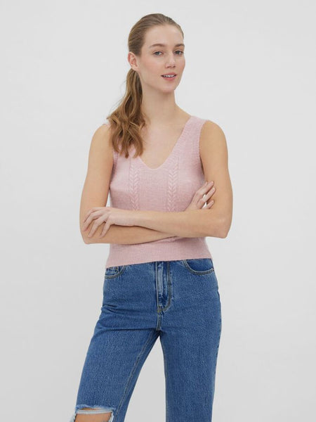 VM Knitted Vest In Pink
