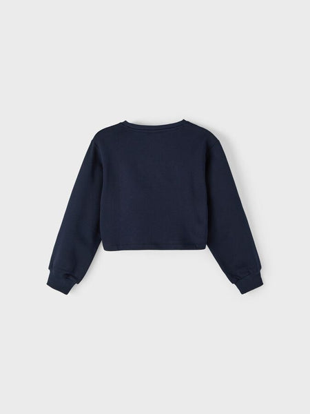Girls Blue Cropped Sweatshirt