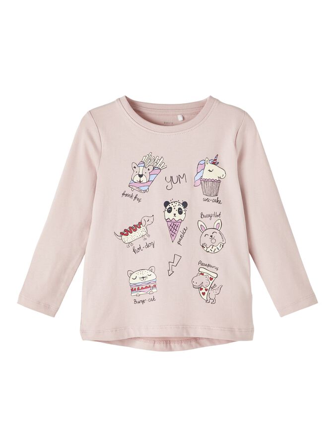 Girls Mini Light Pink Long Sleeve Top