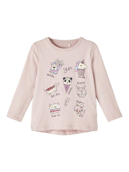 Girls Mini Light Pink Long Sleeve Top