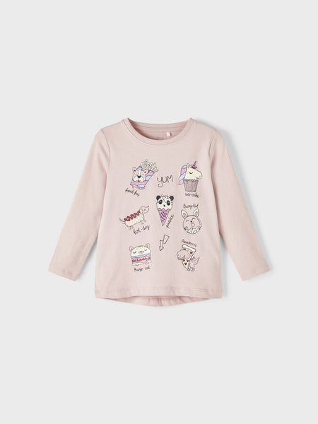Girls Mini Light Pink Long Sleeve Top