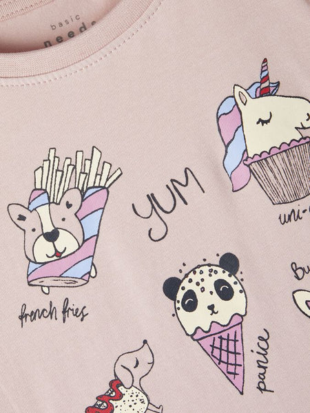 Girls Mini Light Pink Long Sleeve Top