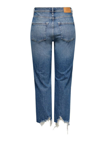 JDY High Waist Straight Leg Medium Blue Jeans