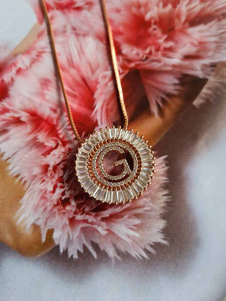 Rose Gold Initial Necklace