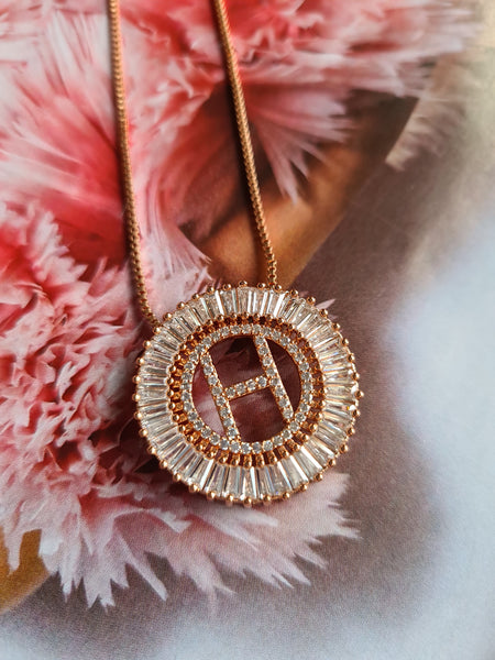 Rose Gold Initial Necklace