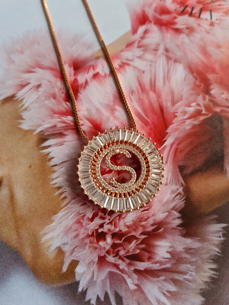Rose Gold Initial Necklace