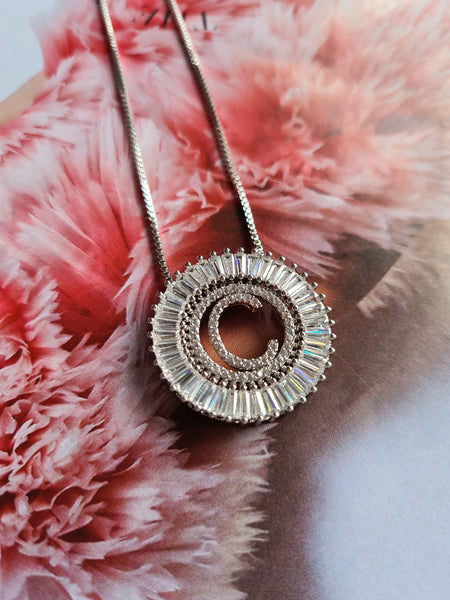 Silver Initial Pendant Necklace
