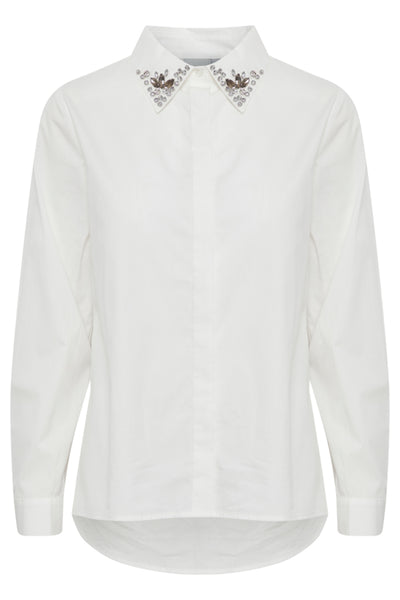 ICHI Embellished White Shirt