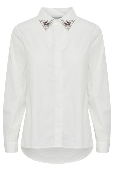 ICHI Embellished White Shirt