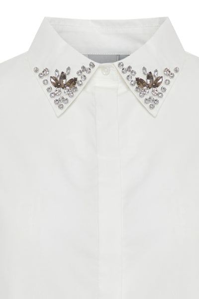 ICHI Embellished White Shirt