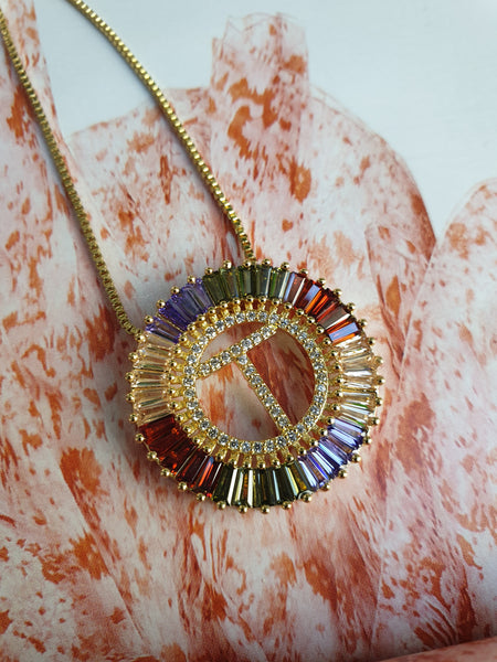 Rainbow Gold Initial Necklace