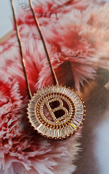 Rose Gold Initial Necklace