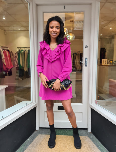 VM Carmella Long Sleeve Frill Dress