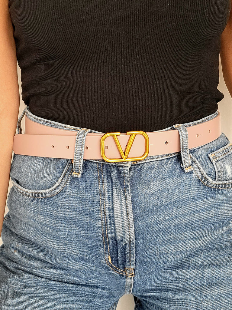 Valencia Designer Inspired Belt In Rose