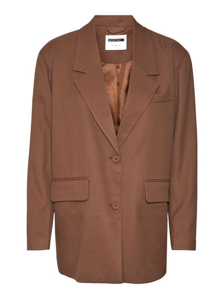 Noisy May Brown Oversized Dad Blazer