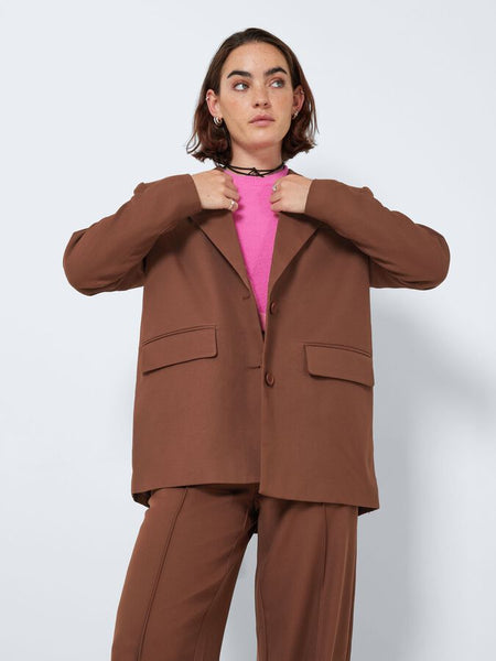 Noisy May Brown Oversized Dad Blazer