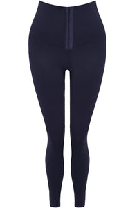 Navy Hook & Eye High Waist Leggings