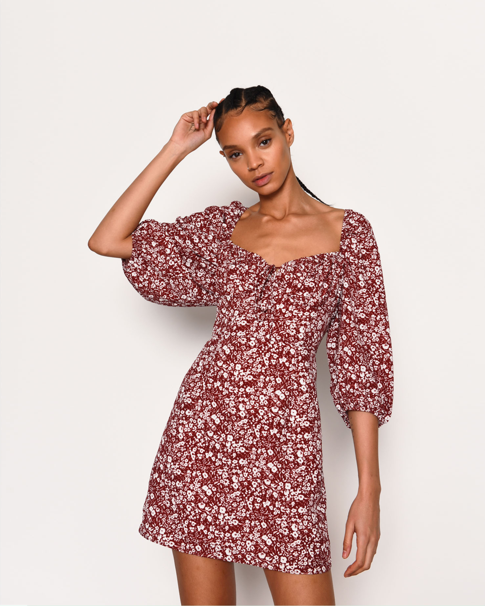 Puff sleeve milkmaid dress hotsell