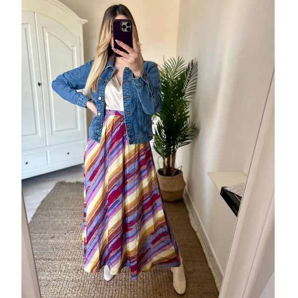 Only Multi Colour Maxi Skirt