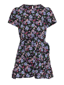 Girls Only Floral Fake Wrap Dress
