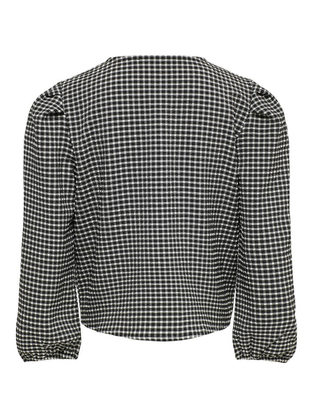 Girls Only Black Checked Tie Front Top