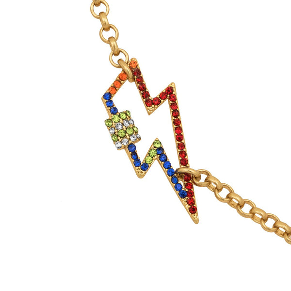 KTxBB Brights Bowie Gold Lightening Bolt Necklace