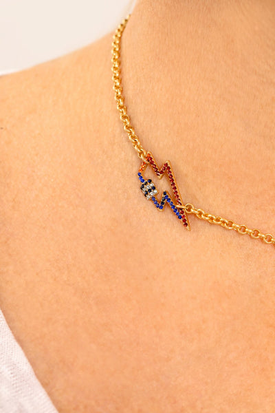 KTxBB Brights Bowie Gold Lightening Bolt Necklace