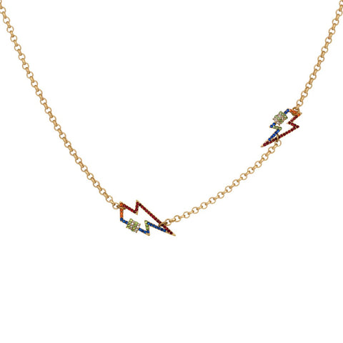 KTxBB Brights Bowie Gold Lightening Bolt Necklace