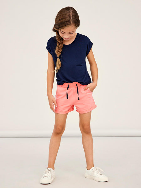Girls Peach Sweat Shorts