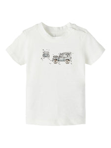 Baby Boy Rusty Car White T-shirt