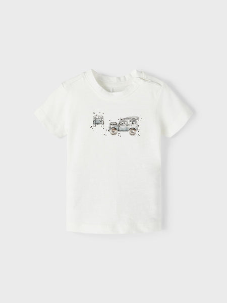 Baby Boy Rusty Car White T-shirt