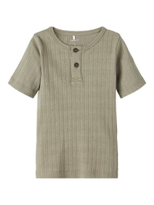 Boys Mini Ribbed Button Front T-shirt