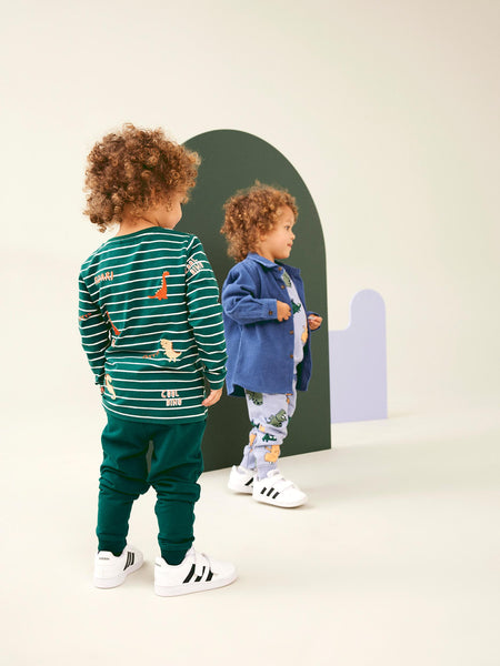 Boys Mini Embroidered Dino Long Sleeve Top