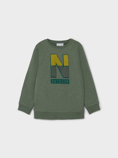 Boys Green Logo Sweatshirt
