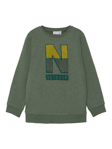 Boys Green Logo Sweatshirt