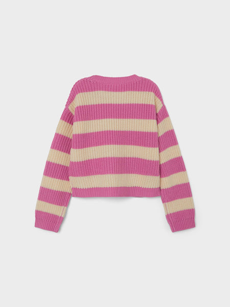 Girls Long Sleeve Stripe Boxy Knit Pullover