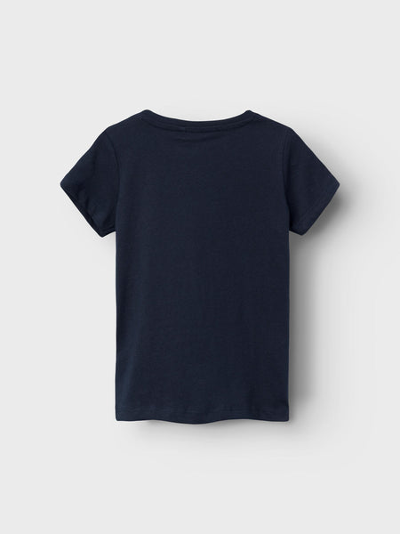 Girls Mini Navy Embroidered Summer T-shirt