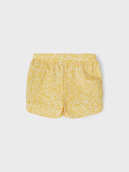 Girls Yellow Animal Print Shorts