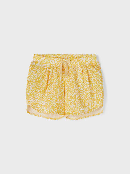 Girls Yellow Animal Print Shorts