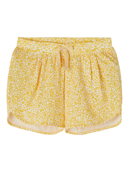 Girls Yellow Animal Print Shorts